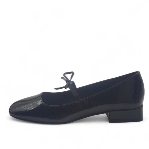 MADDEN Girl Mary Jane Flats Black Patent Square Toe Bow Ladylike Minimal 8.5 LNC - Picture 9 of 9